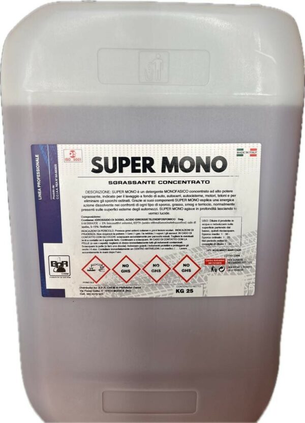 SGRASSANTE MONOCOMPONENTE MONOFASICO CONCENTRATO B.P.R. CHEM SUPERMONOPLUS 25 KG