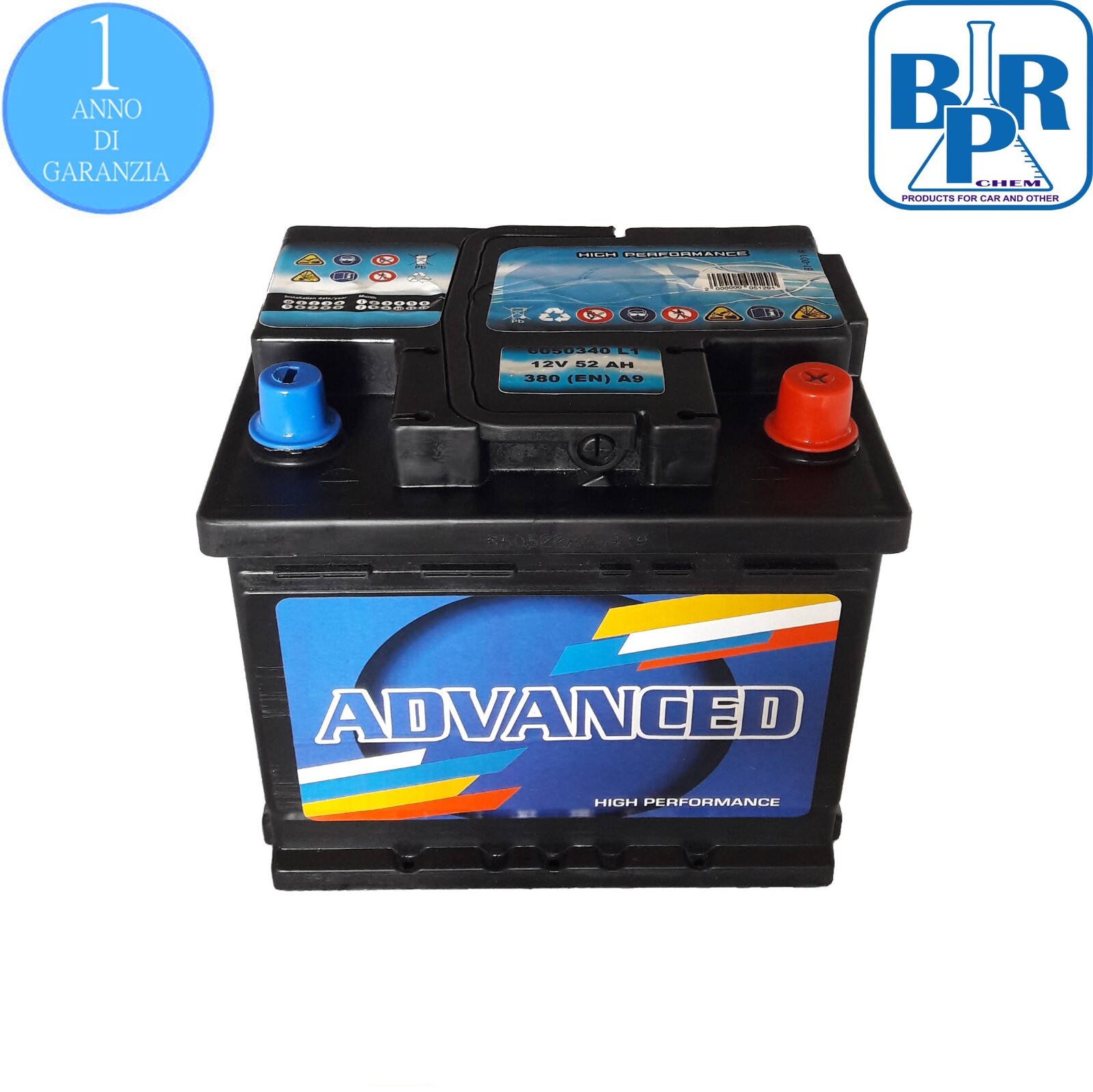 BATTERIA AUTO SAF 52AH (50AH) SPUNTO 380A(EN) 12V POSITIVO A DESTRA +DX NO BOSCH